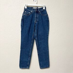 NWT Everlane Womens The Curvy 90s Cheeky Straight High Rise Blue Jeans Size 24